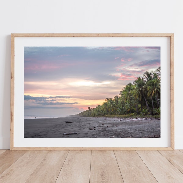 Photographie - Coucher de soleil sur la plage et la jungle près de Manuel Antonio au Costa Rica