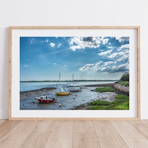 Photography - Boats at low tide in Brittany in France