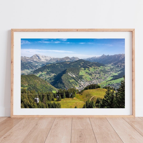 Photographie - La Clusaz depuis le plateau de Beauregard dans les Alpes en France