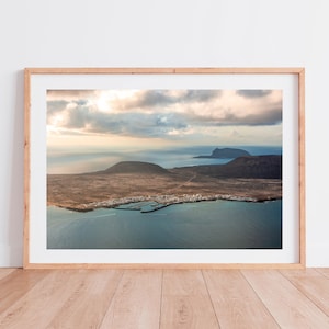 Photography - Graciosa island during sunset from Lanzarote in Canary Islands in Spain