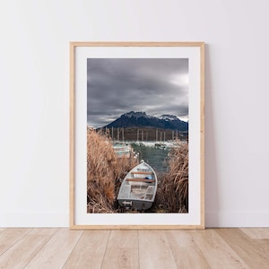 Photography - Boat on Annecy Lake in Saint Jorioz in the Alps in France