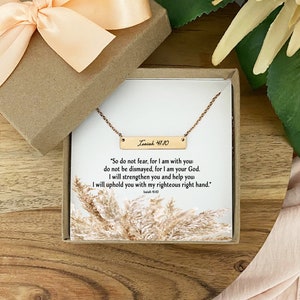 Isaiah 41:10 Necklace, Religious Jewelry, Christian Gift, Christian Jewelry, Bible Verse Necklace, Uplifting Gifts for Women, Encouragement