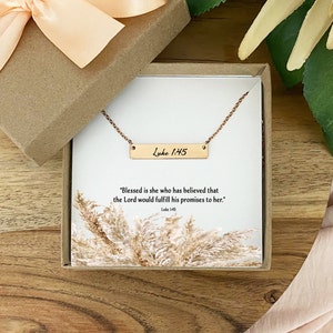 Religious Gift, Religious Jewelry, Christian Gift, Christian Jewelry, Bible Verse Necklace, Uplifting Gifts, Encouragement Gift, Luke 1:45