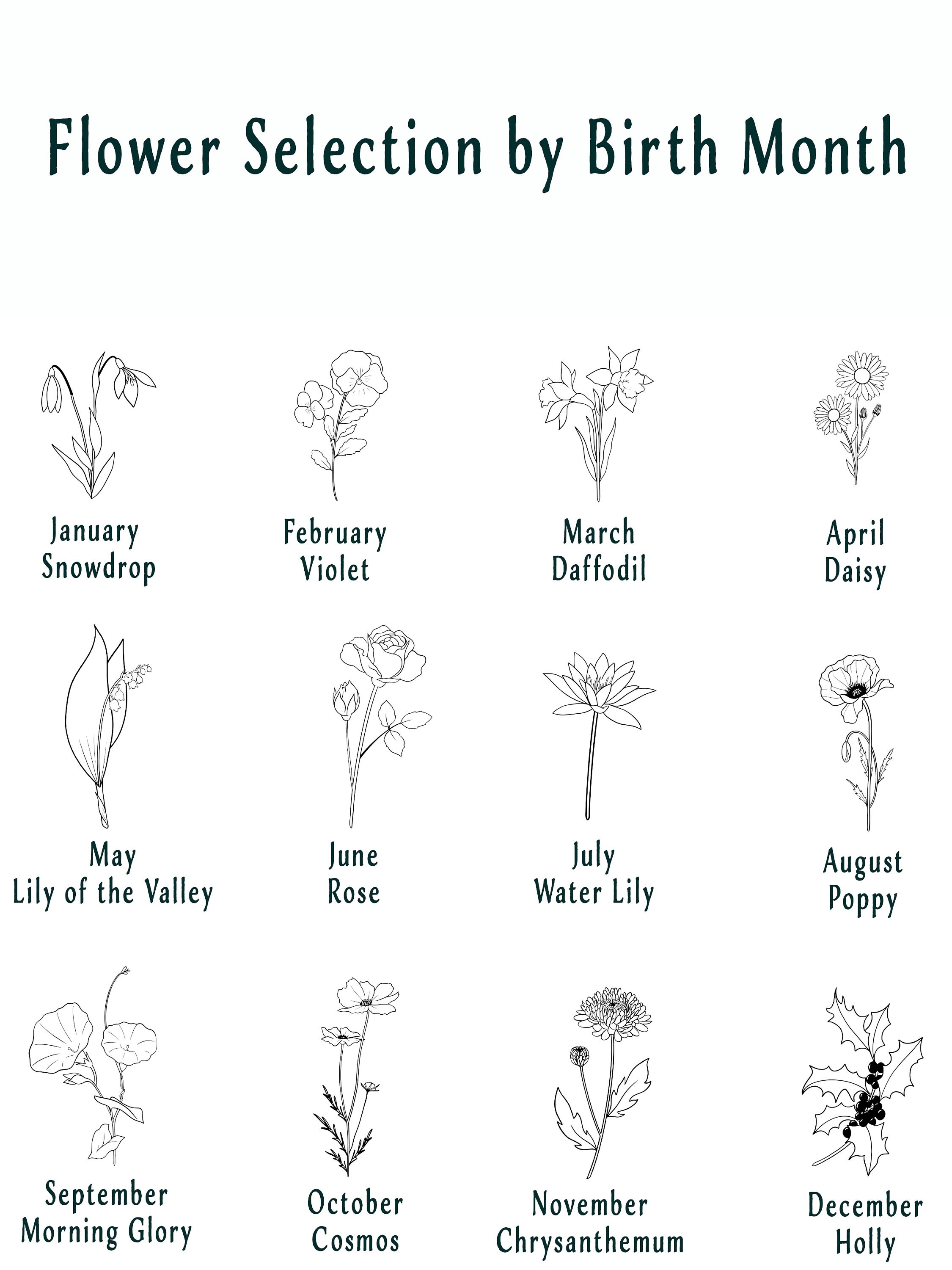 Birth Flower Gift Gift for Mom Birth Flower Jewelry Etsy