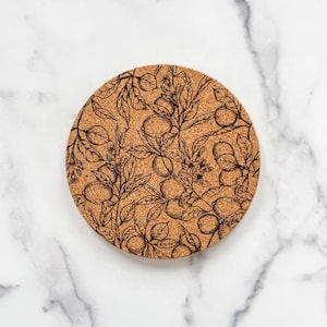 Engraved Cork Trivets, Cooking Gifts for Her, Housewarming Gift, Christmas Gift, Unique Holiday Gift, Bridal Shower Gift, Holiday Decor