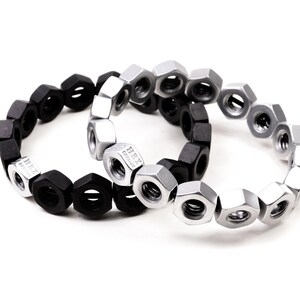 Pulsera unisex de tuerca hexagonal, pulsera única hecha a mano, regalo para él, pulsera de tuerca de aluminio, regalo para el Día del Padre, regalo para papá, idea de regalo hecha a mano