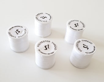 Vit polyestersytråd - 100 yards Si sytråd - 4-pack 4 x 100 yards