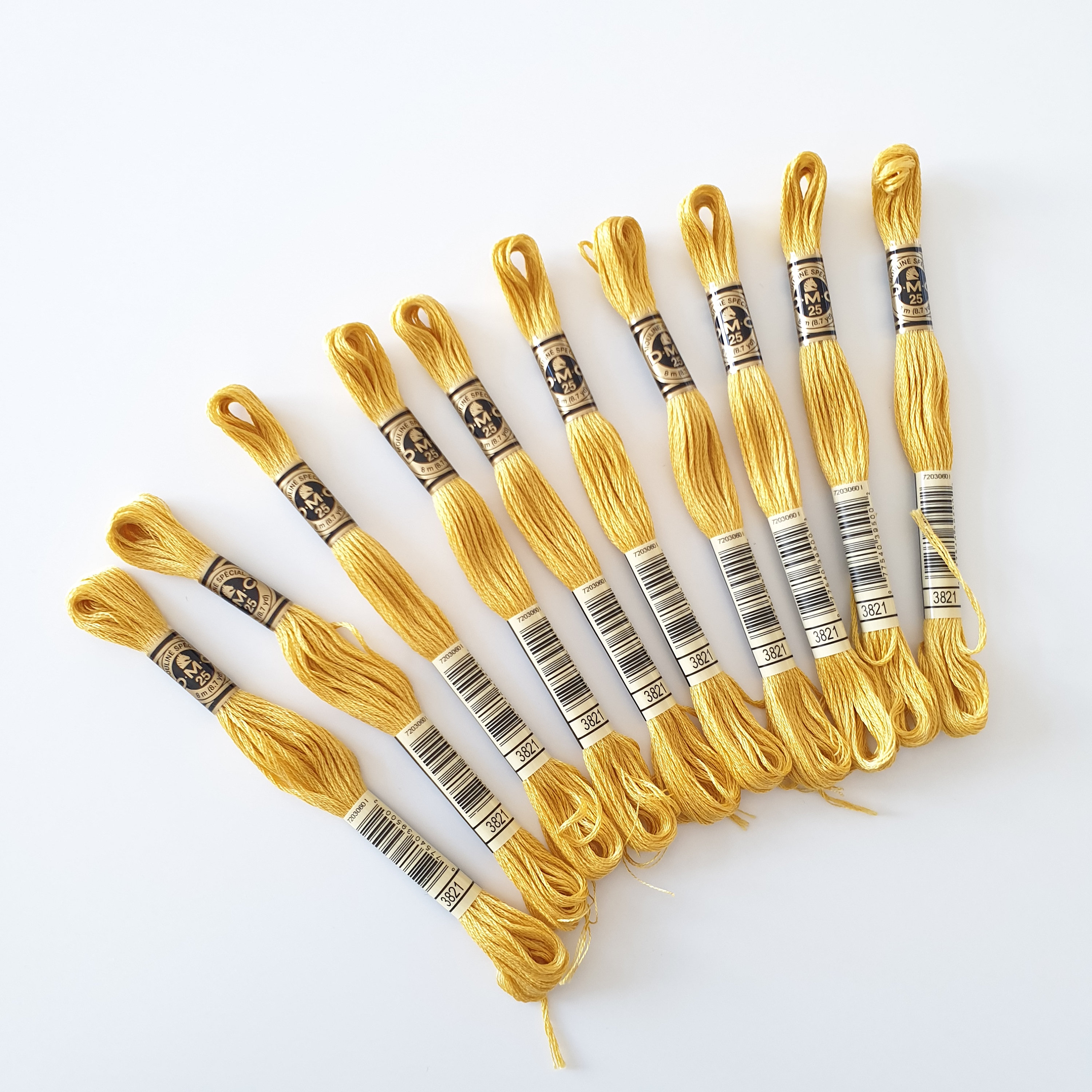 DMC Col. 3821 Stranded Cotton Embroidery Thread - 8m Skein Yellow Embroidery Floss