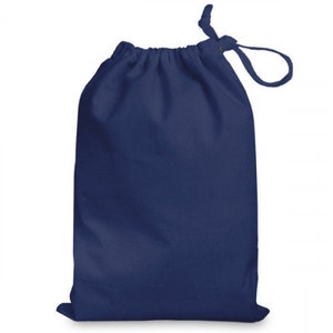 Dunkelblaue Baumwoll-Kordelzugtasche - Geschenktasche - 10 x 13cm und 15 x 20cm