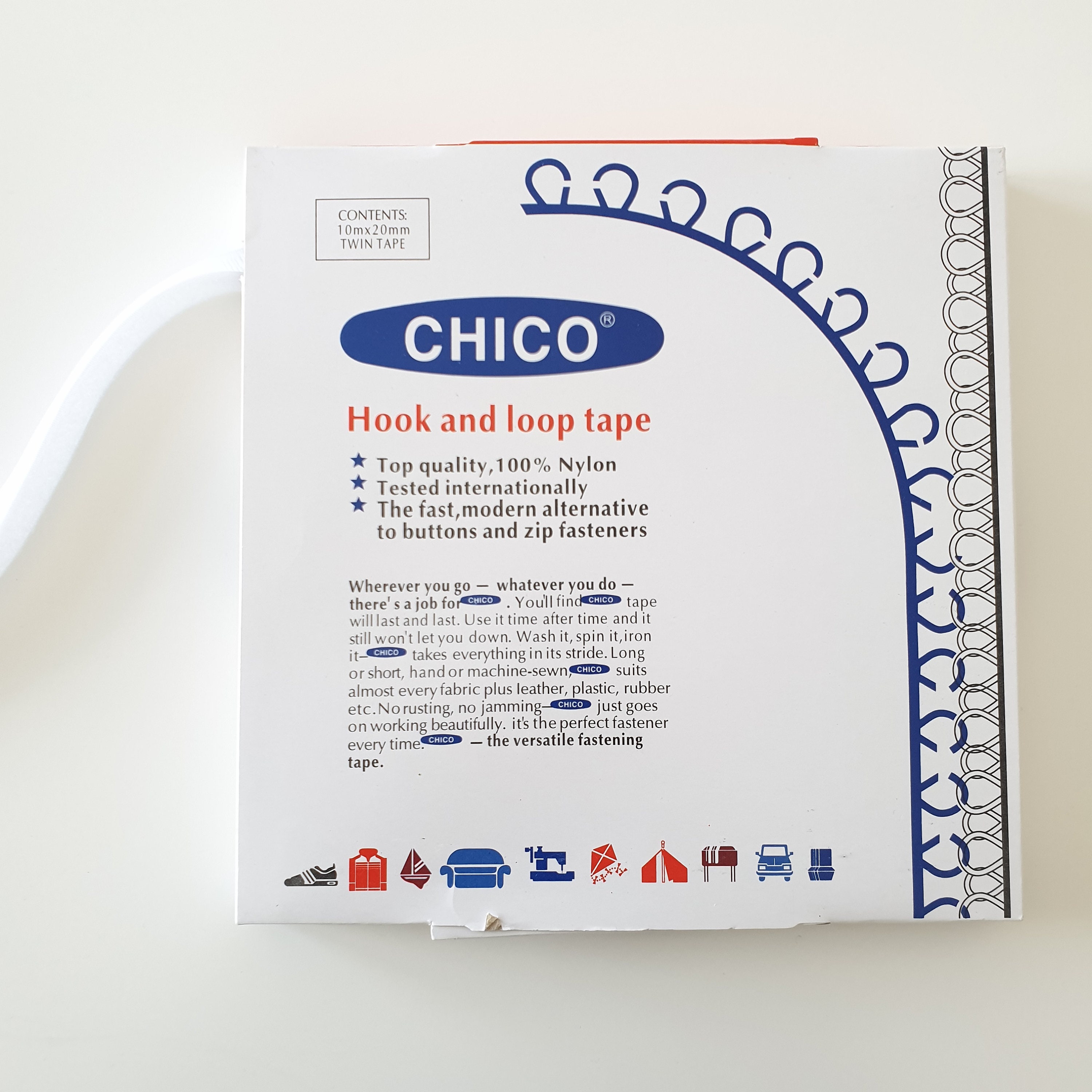 White 20mm Hook and Loop Tape Chico Self Grip Fastener Sew Etsy