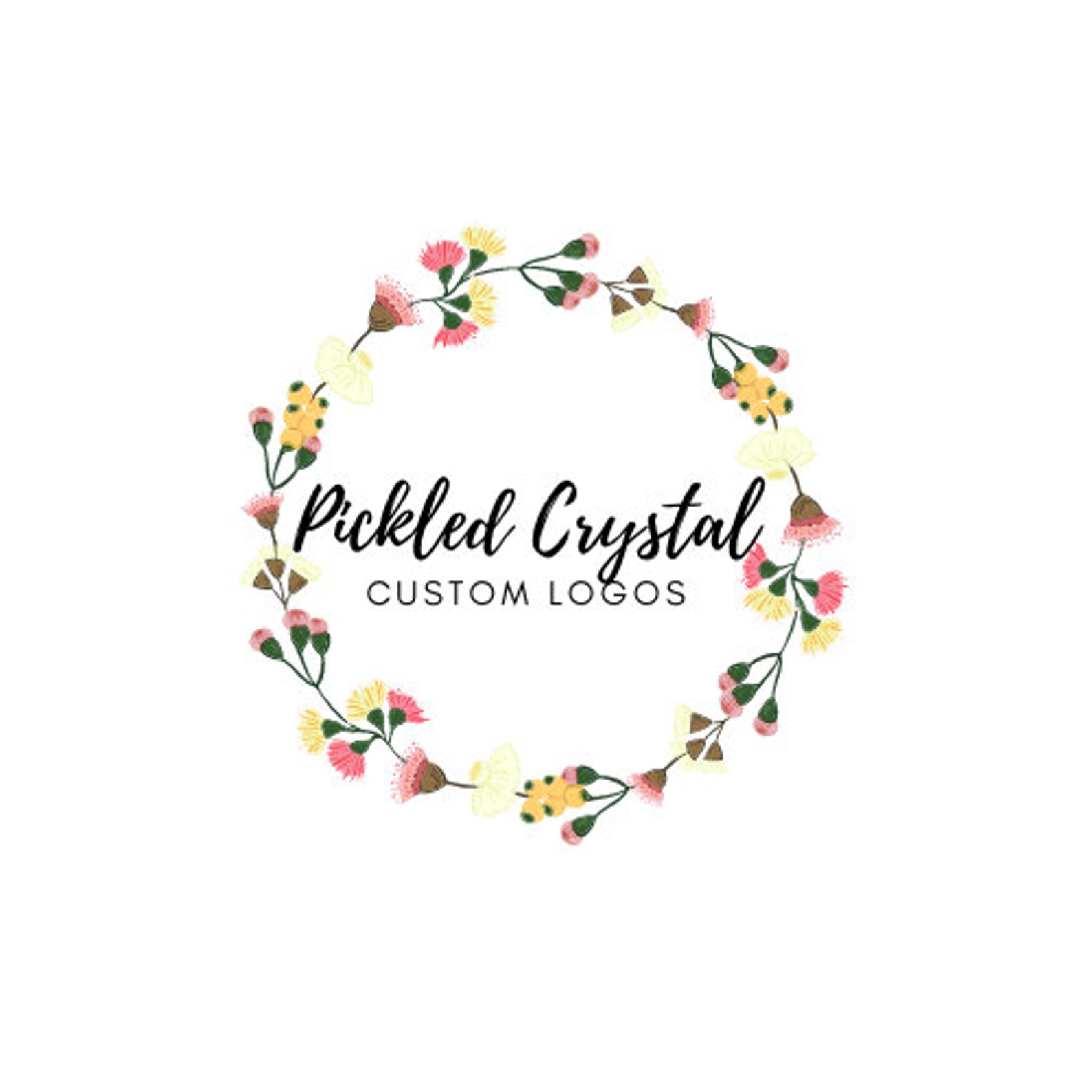 Floral Logo Custom Logo Flower Logo Aesthetic Logo Simple Logo Etsy