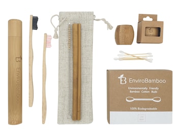 Zero Waste Gift Set, Eco Friendly Starter Kit, Christmas Gift, Housewarming Present, Self Care, Cotton Buds, Bamboo Toothbrush, Eco Gift,