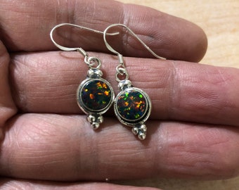 genuine black opal earrings