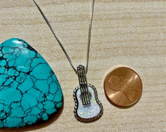 Quality Hand Made Instrument Earrings 1.5 Inch Fire Opal Sterling Silver Guitar Earrings 925 Guitar Earrings W Fire Opal Gemstones