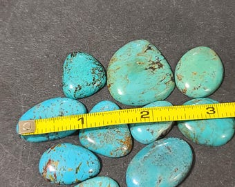 Turquoise Cabochons/Blue Turquoise Cabs/Flat Back Cabochon/tq201