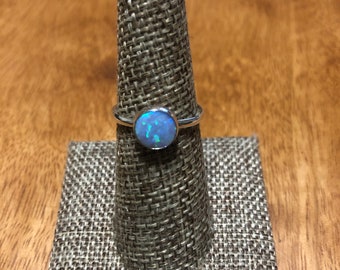 Opal Rings/Sterling Silver/Handmade Ring/Blue Opal Ring/Birthday Gift/Gift For Her/ Ring