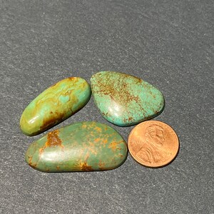 65.5 Carats Blue Turquoise Cabochons/Blue Turquoise With Brown Vain/Flat Back Cabochon/Flat Oval Turquoise Cabs/TQ030