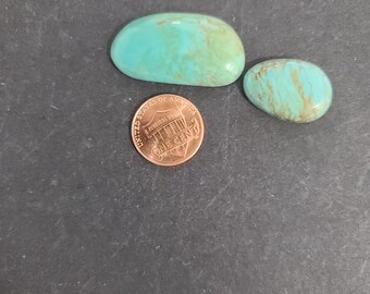 2 Turquoise Cabochons/ Brown Matrix Turquoise Cabs/Flat Back Cabochon/Turquoise Cabs/qt034