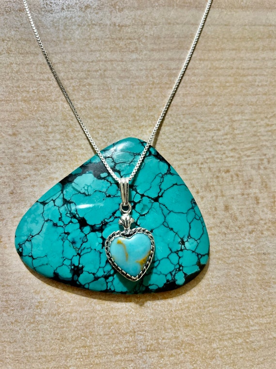 ネックレス・ペンダント Heart Turquoise Pendant Necklace #8760 Cute Heart Turquoise Necklace/box Chain/blue Turquoise Heart
