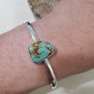 Turquoise Cuff Bracelet/Blue Turquoise Cuff/Turquoise Bracelet/Simple Turquoise Cuff/Sterling Silver Turquoise Bracelet/Gift For Her/LT9
