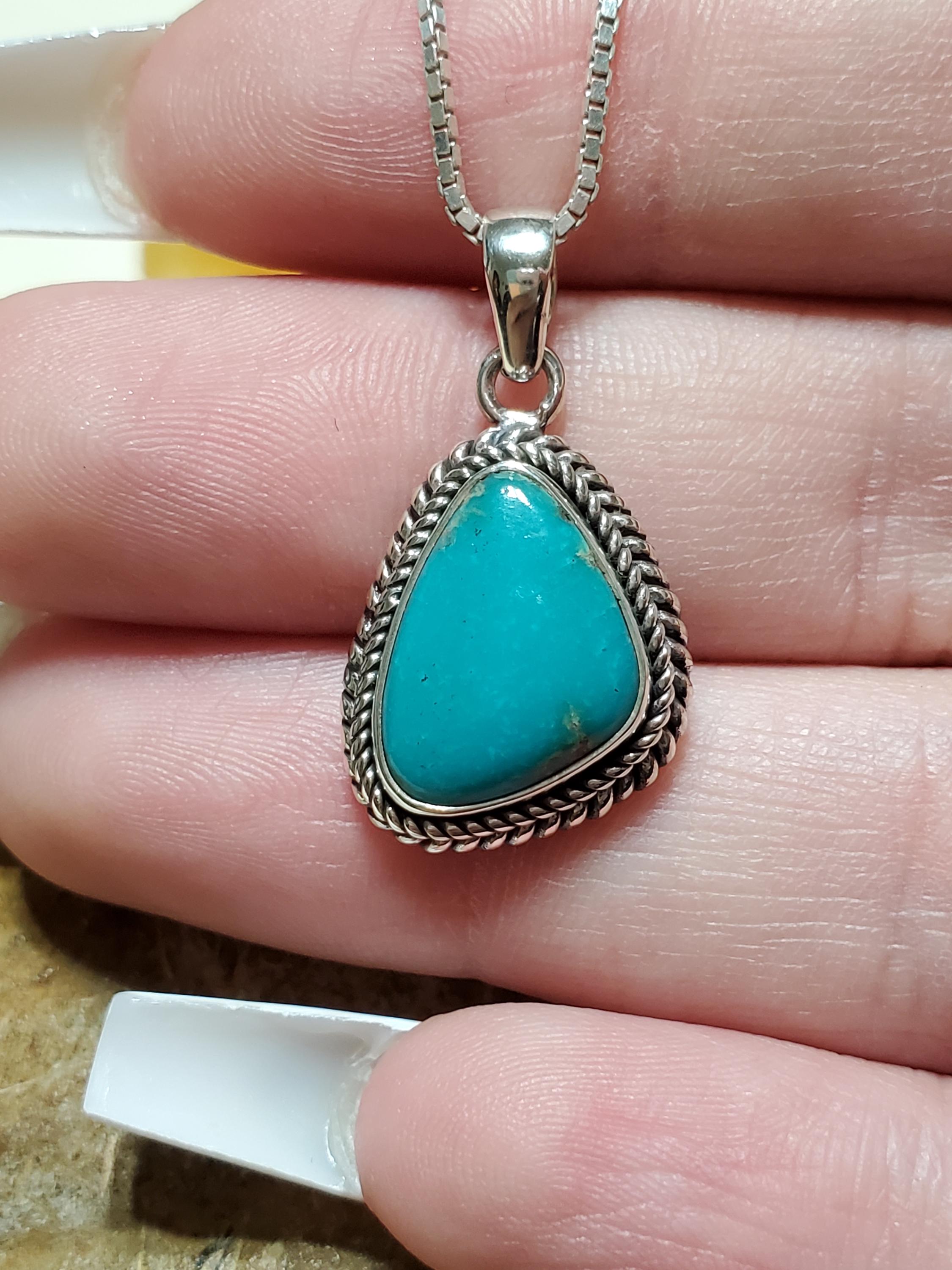 ブルーターコイズペンダント/ターコイズペンダントネックレス