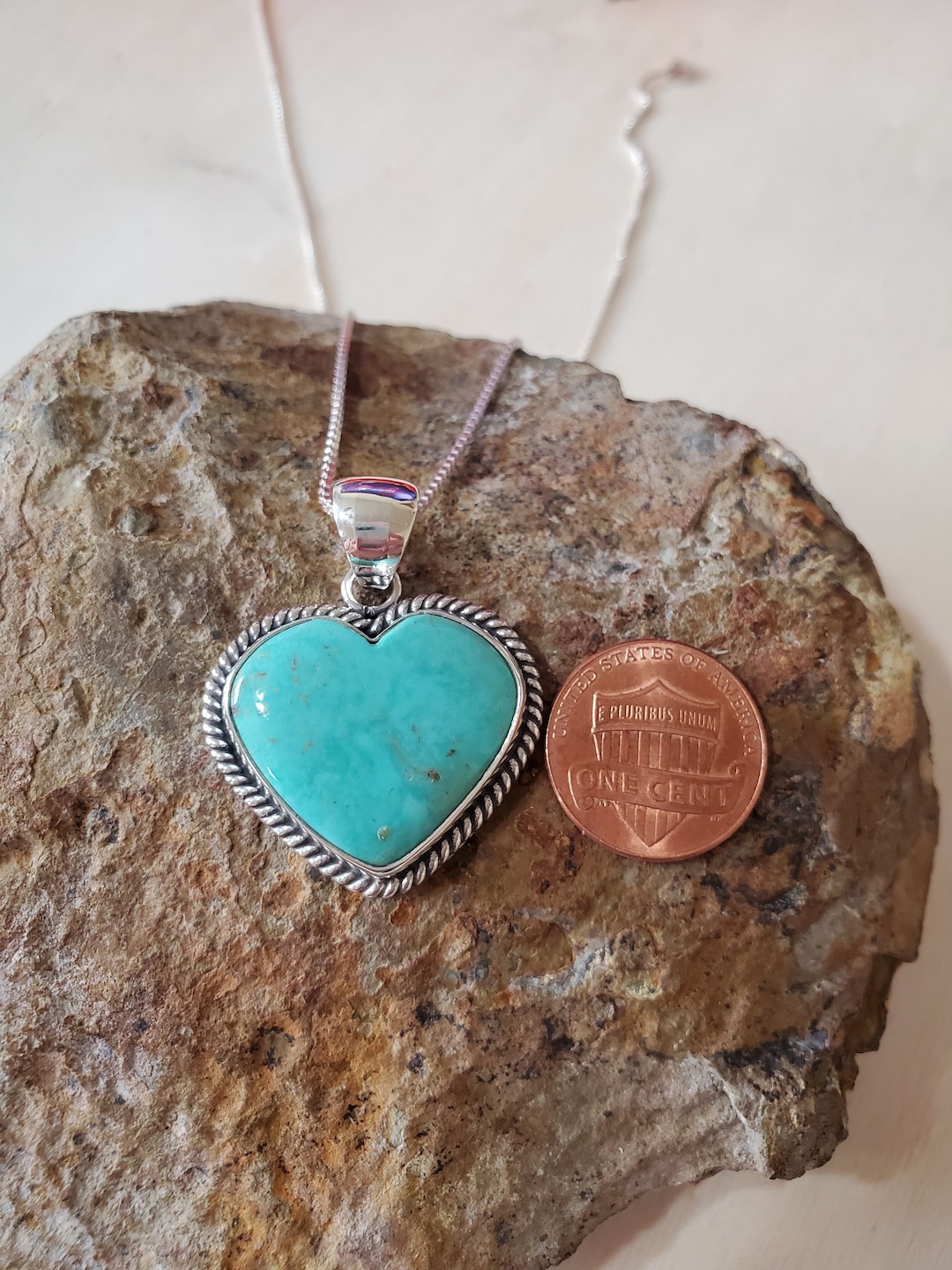 Blue Alloy Heart Pendant Necklace With Turquoise Beads Elegant Jewelry For Women Ideal Gift For Her main image 1