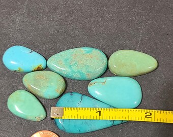 Turquoise Cabochons/Teardrop Blue Turquoise /Flat Back/109 Carats Turquoise/Qt82