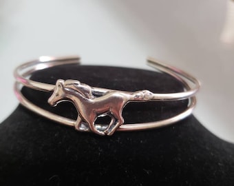 Horse Lover Bracelet Cuff /Horse Bracelet/Gift For Her/Running Horse/Silver Horse/Western Silver Jewelry