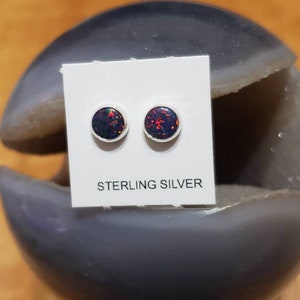 5MM Tiny Black Opal Studs/Sterling Silver/Minimalist Stud Earrings/Third Piercing Stud /Made In USA image 1