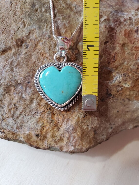 Heart Turquoise Necklace/blue Turquoise Heart Pendant/heart