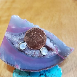 Mother Of Pearl Earring/Small Stud Earring /Body Jewelry/Dainty Earring/Sterling Silver/Everyday Jewelry /Made In USA