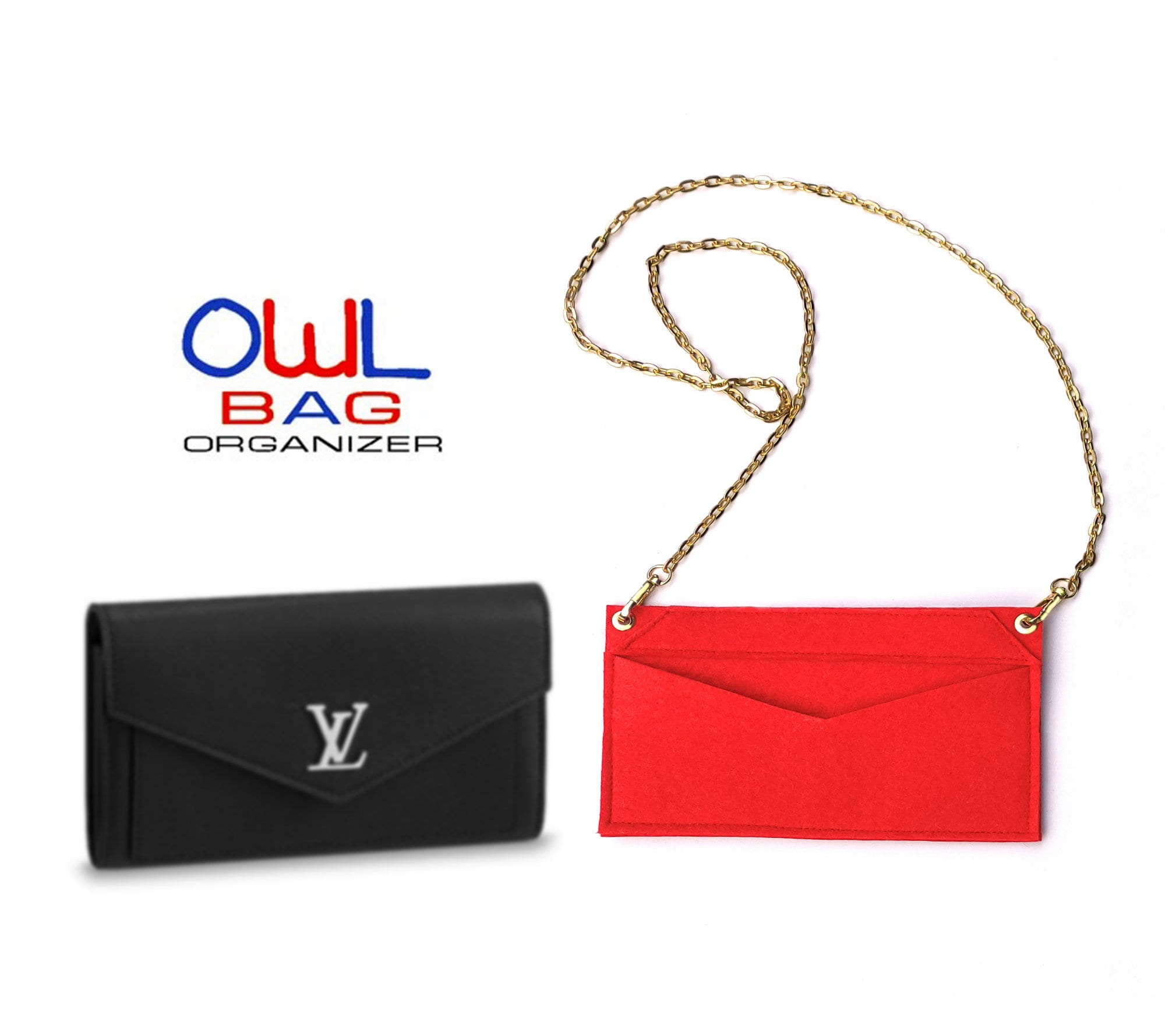 purse insert conversion kit with chain- for lv wallet