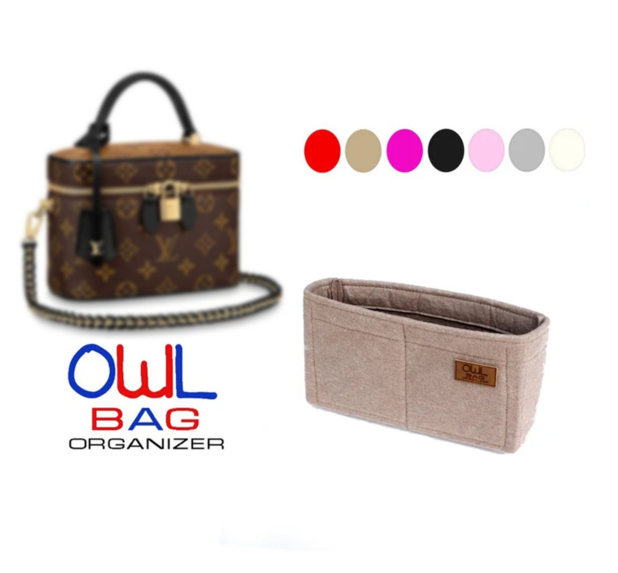 Bag Organizer for LV Vanity PM - Premium Felt (Handmade/20 Colors)