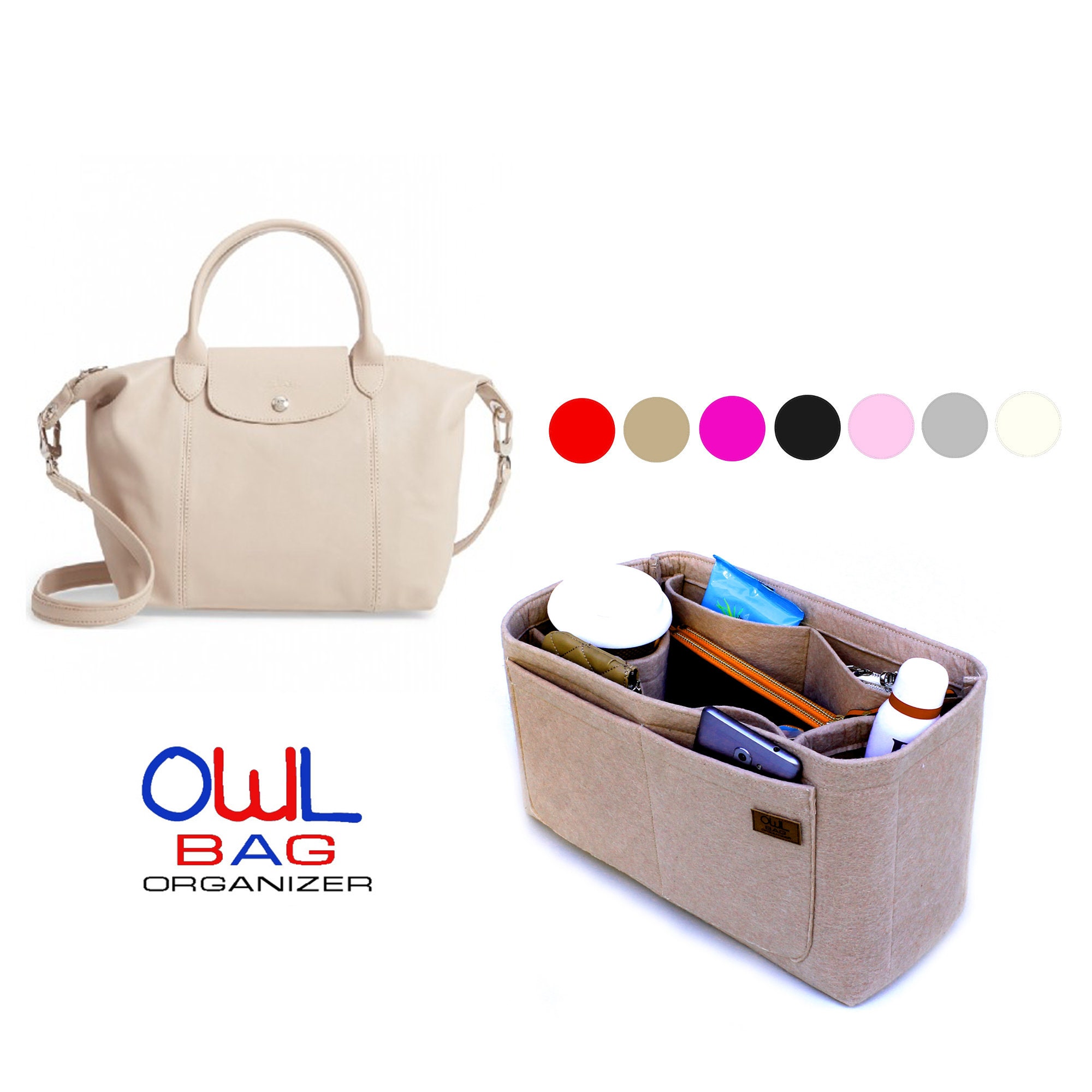  Purse Organizer Insert for longchamp backpack Le Pliage Neo(Large)  Handbags Insert Organizer1012beige-L : Clothing, Shoes & Jewelry