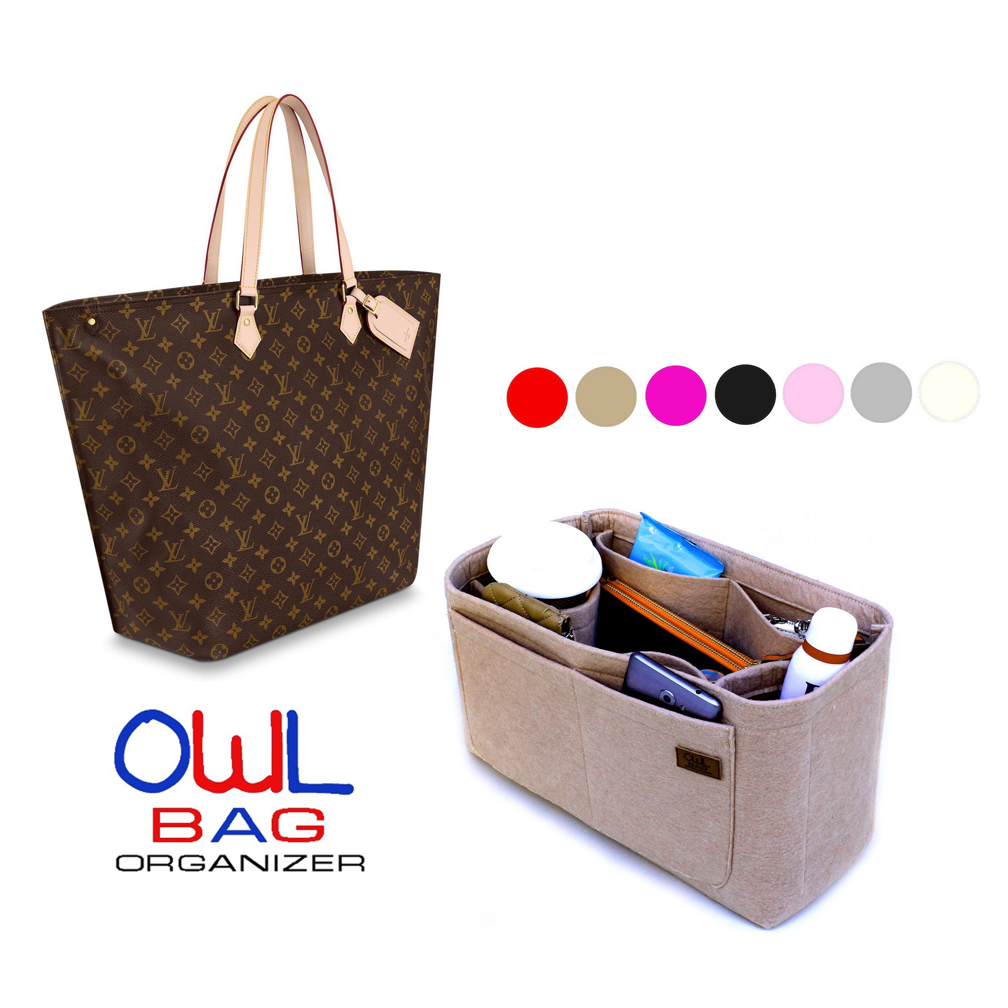 For Neverfull PM MM GM Organizer Suede Cloth Insert Bag Makeup Handbag  Storage Travel Inner Purse Portable Cosmetic Bags