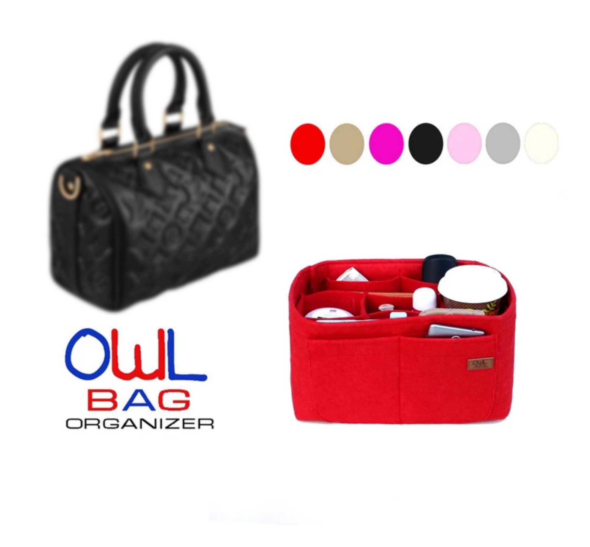  Purse Inserts ​for Lv Speedy 30 Organizer Insert , for monogram  bag, HandBag protective insert ​Tote Bag and hand bag protector, organizer  insert 1083red-L : Clothing, Shoes & Jewelry