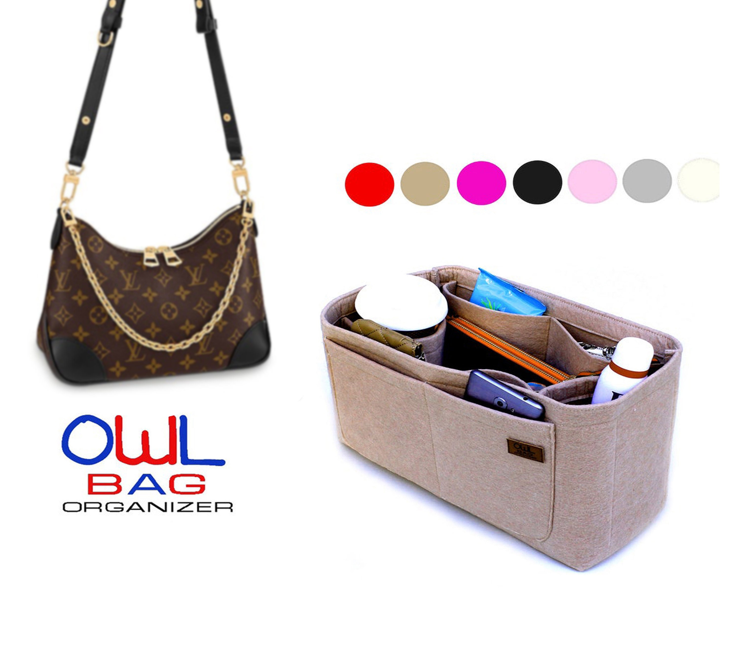  Lckaey purse organizer for lv boulogne handbag insert