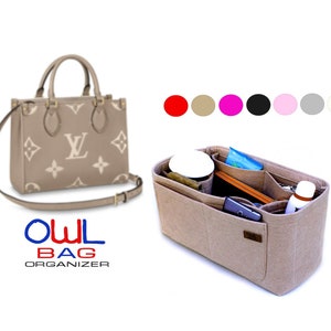 XYJG Purse Handbag Silky Organizer Insert Keep Bag Shape Fits LV Onthego  PM/MM/GM bags, Luxury Handbag Tote Lightweight Sturdy(Rouge moyen, Onthego