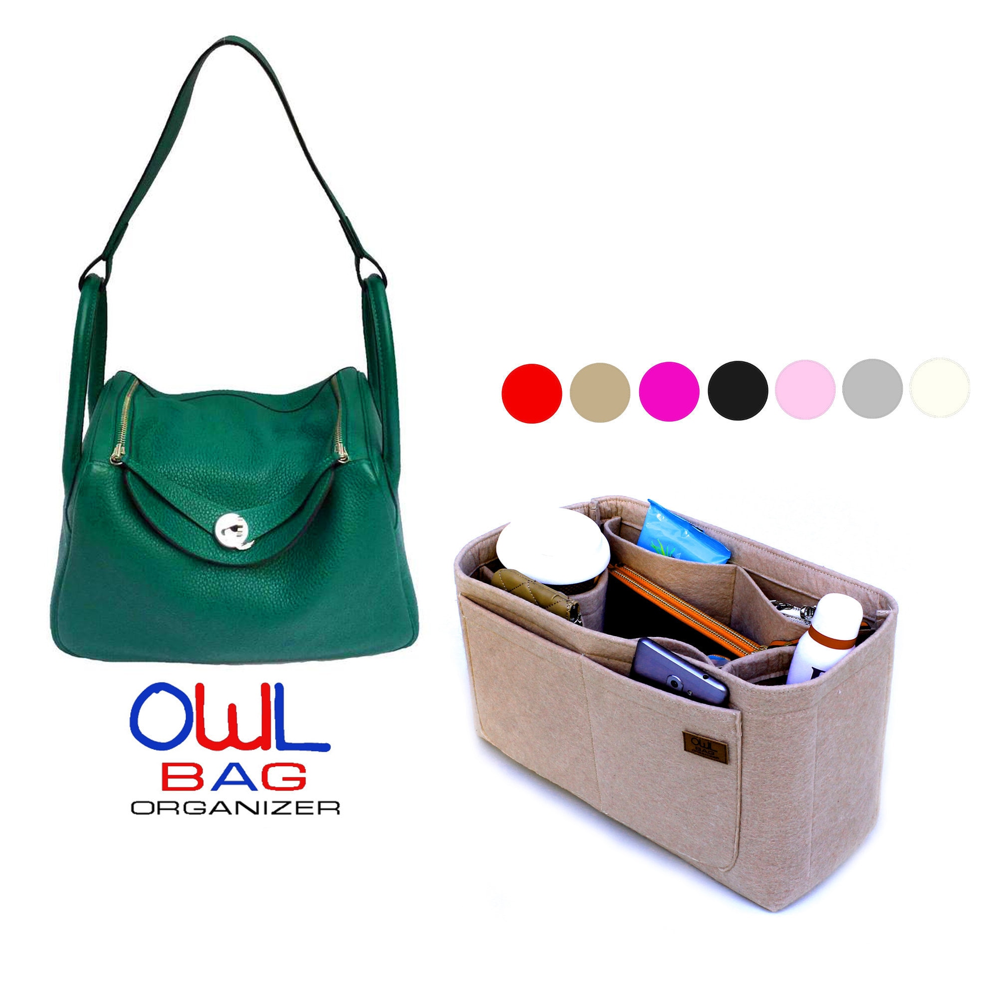 OAikor Purse Organizer Insert for Handbags & Tote Organizer, Bag in Bag,  Fits Lindy 19 Mini/26/30 Bags(Beige,26)