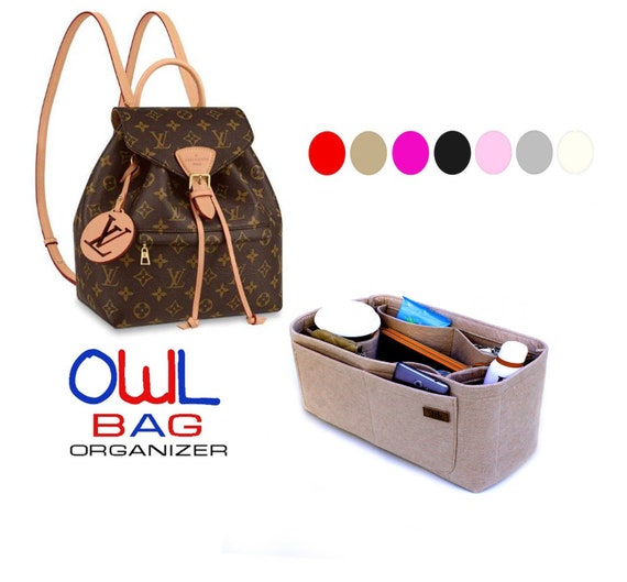  Suedette Leather Backpack Style Organizer in Beige Compatible  for the Designer Bag Montsouris MM and GM : Handmade Products