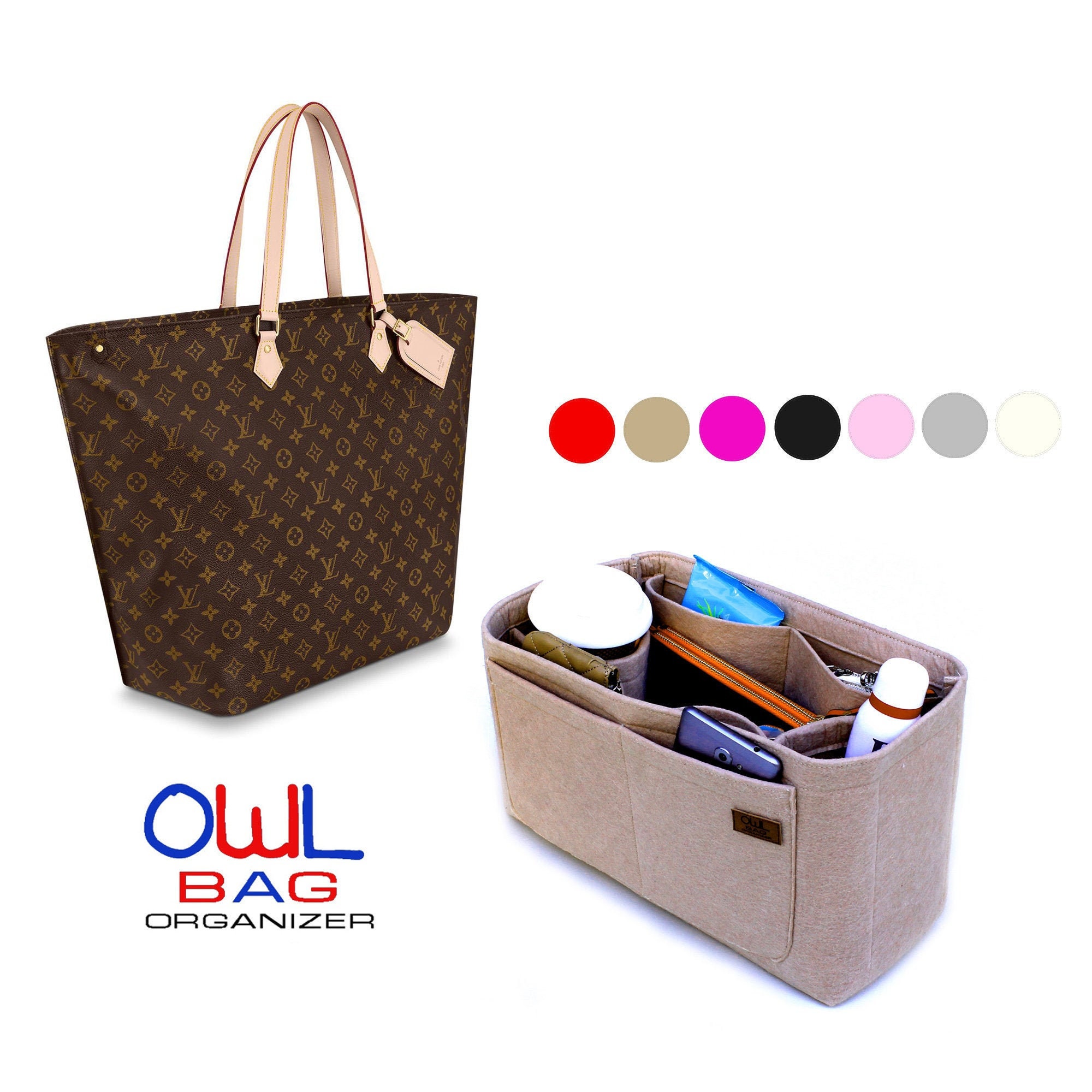 Wholesale DWDP PURSE ORGANIZER INSERT, FELT BAG ORGANIZER FOR LV SPEEDY,  NEVERFULL, GRACEFUL, TOTE, SHAPER From m.