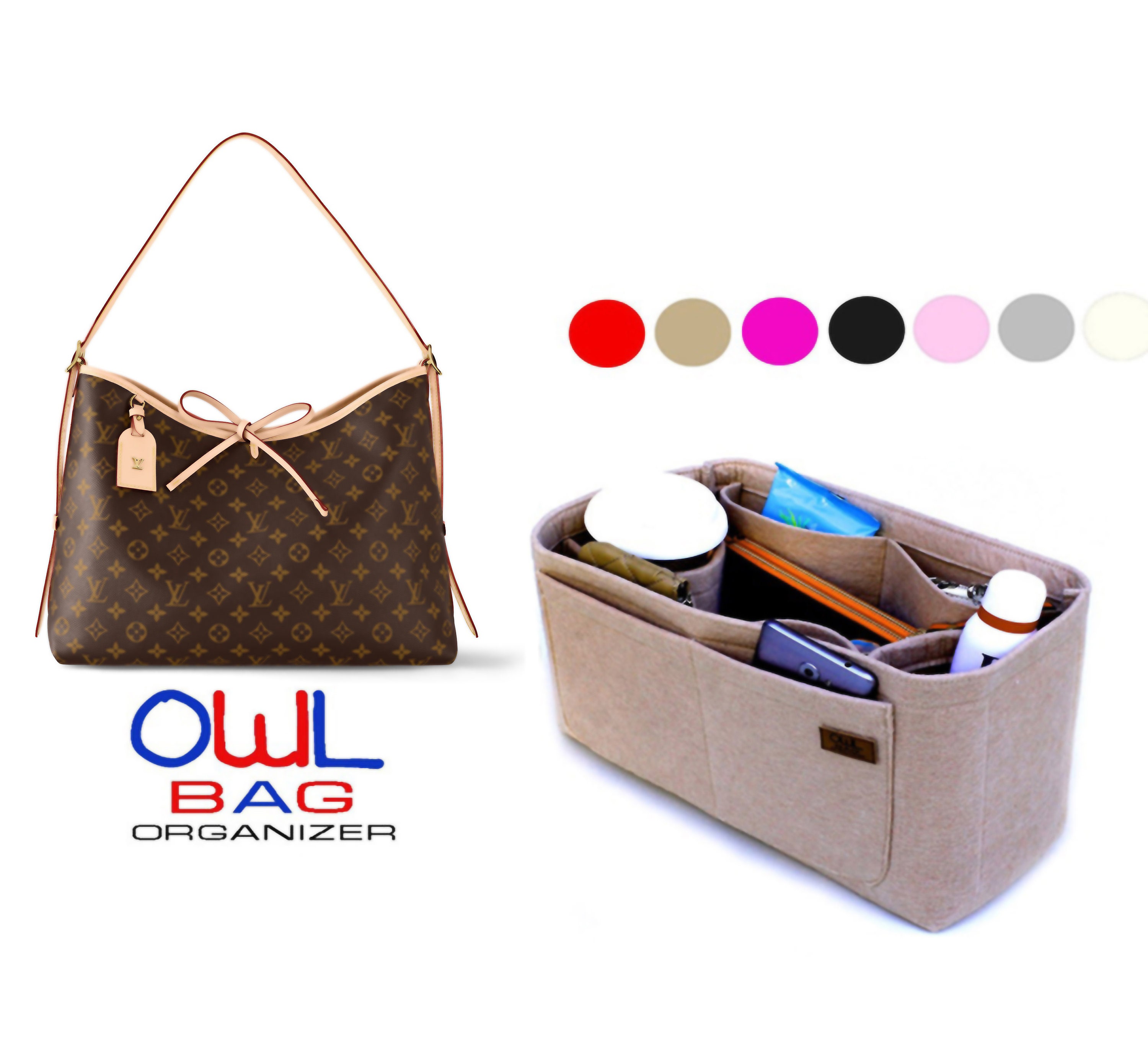 Carryall MM Bag Insert Handbag Organizer for Carryall Bags 