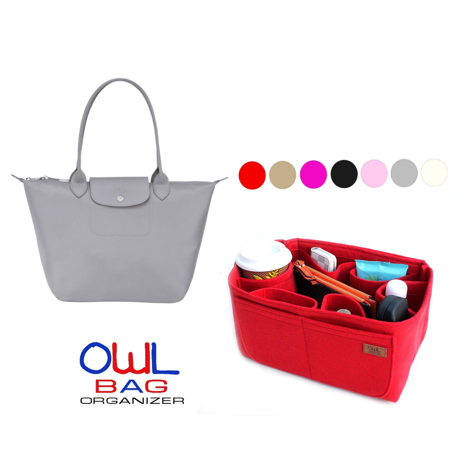 ODEON TOTE PM Organizer] Felt Purse Insert, Bag in Bag, Customized To