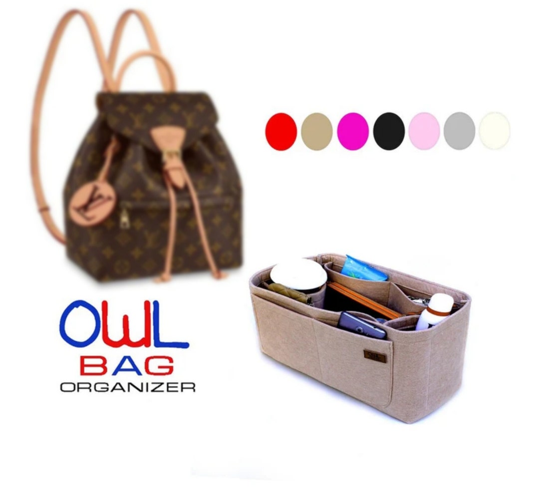 Purse organizer for LV backpack MONTSOURIS BB small backpack liner  insert3057coffee-S