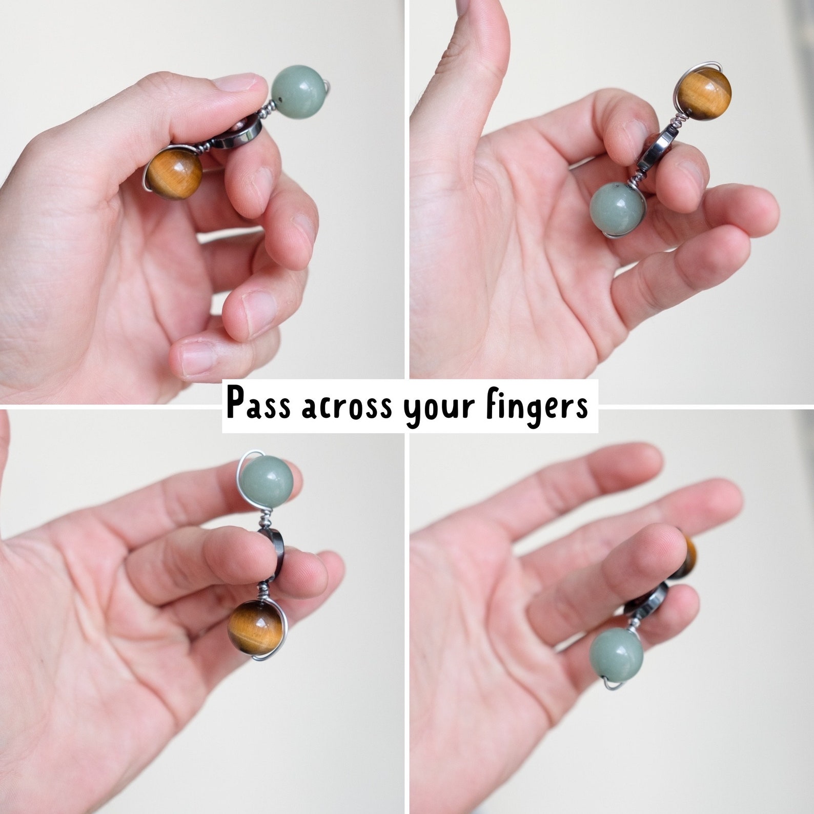 Palm Stone Alternative Anti Stress Gemstone Spinner | Adult Sensory Toy ...