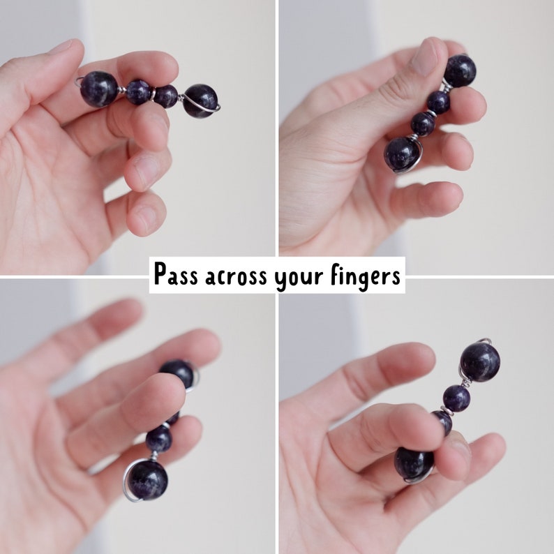 Amethyst Stim Toy for Hair and Skin Picking Support | Crystal Roller Fidget Toy and Spinner image 3