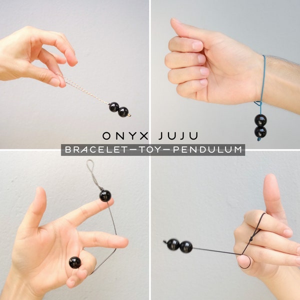 Jouet Fidget Cristaux d'Onyx | Bracelet Begleri Pendule | Équipement Edc | Bijoux uniques | Bracelet unisexe