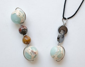 Imperial Jasper Spinner Bundle | Crystal Tactile Necklace and Hand Spinner