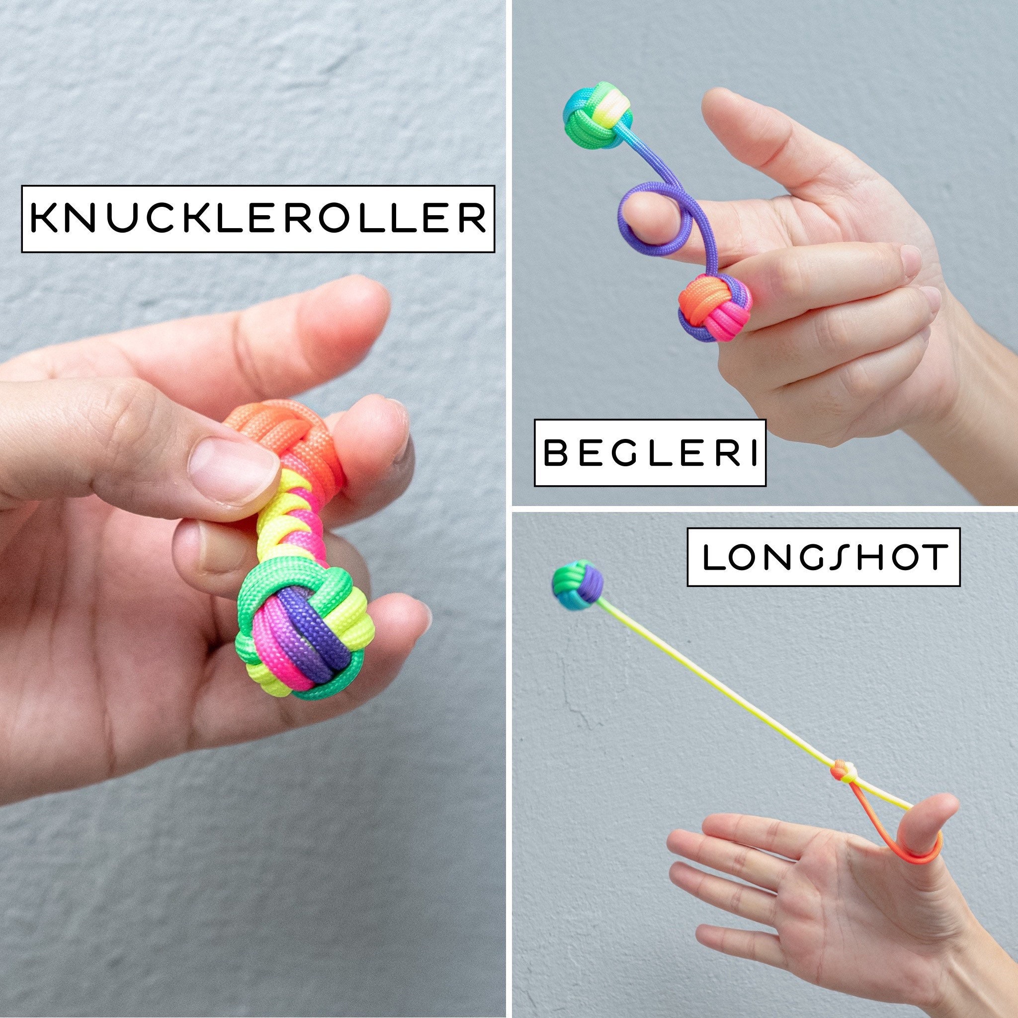 Finger Play Pack Bleu Lot de jouets Begleri Knuckleroller Longshot
