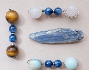 High Frequency Kyanite Meditation Amulet | Crystal Roller Fidget Toy and Spinner